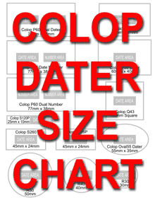 Click to View Colop Brand Dater Stamps Size Chart