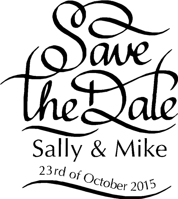 Save The Date Wedding Rubber Stamp 1