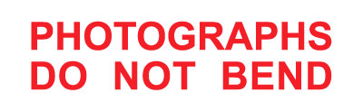Stock Text Stamp Photographs do not Bend