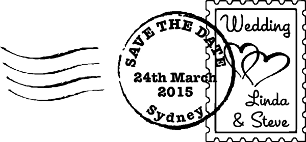 Save The Date Wedding Rubber Stamp 3