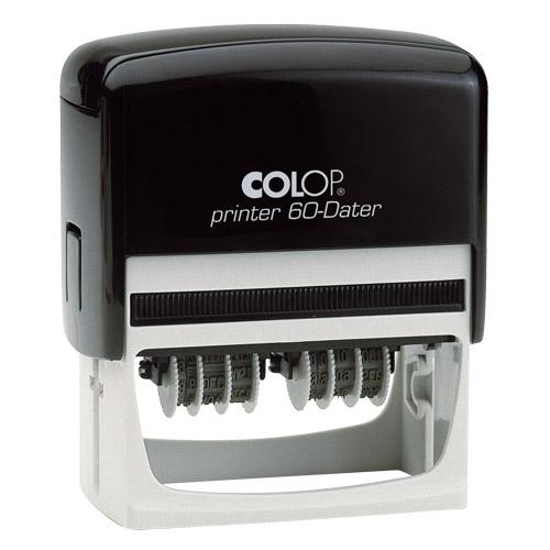 Colop P60 Dater Dual Adjustable Number and Number Stamp Self Inking 77mm x 38mm
