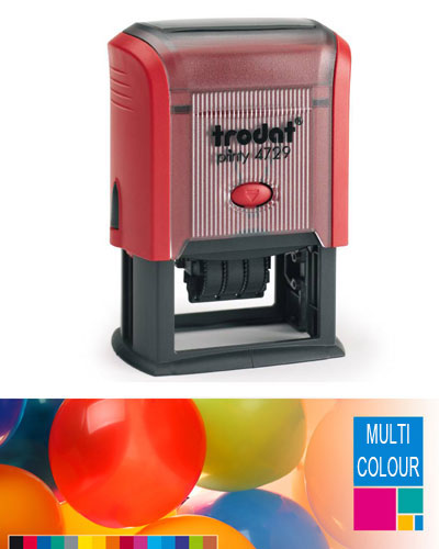 Multicolour Trodat Printy 4729 Dater Self Inking Rubber Stamp 50mm x 30mm
