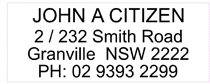 Larger Address Stamp with Name, Address and Phone Number (Self Inking)