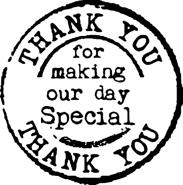 Thank You Wedding Rubber Stamp 3