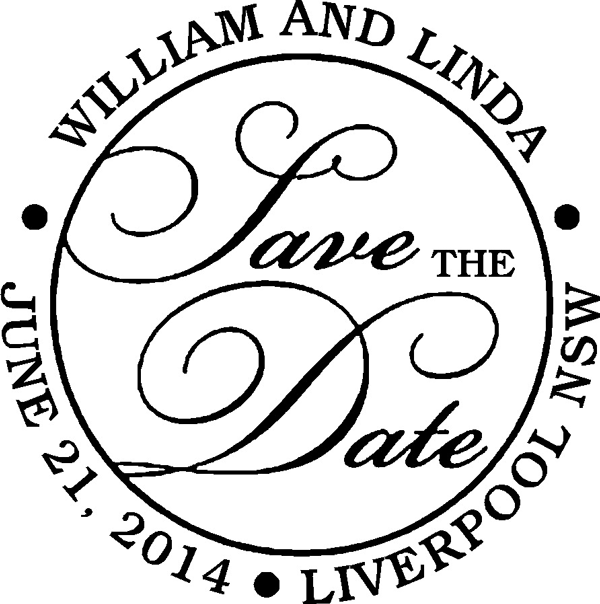 Save The Date Wedding Rubber Stamp 2